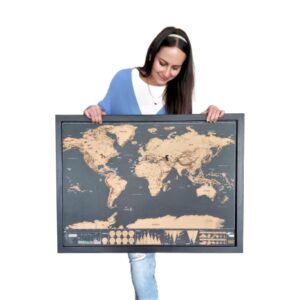 Travelmap cuadro enmarcado color negro